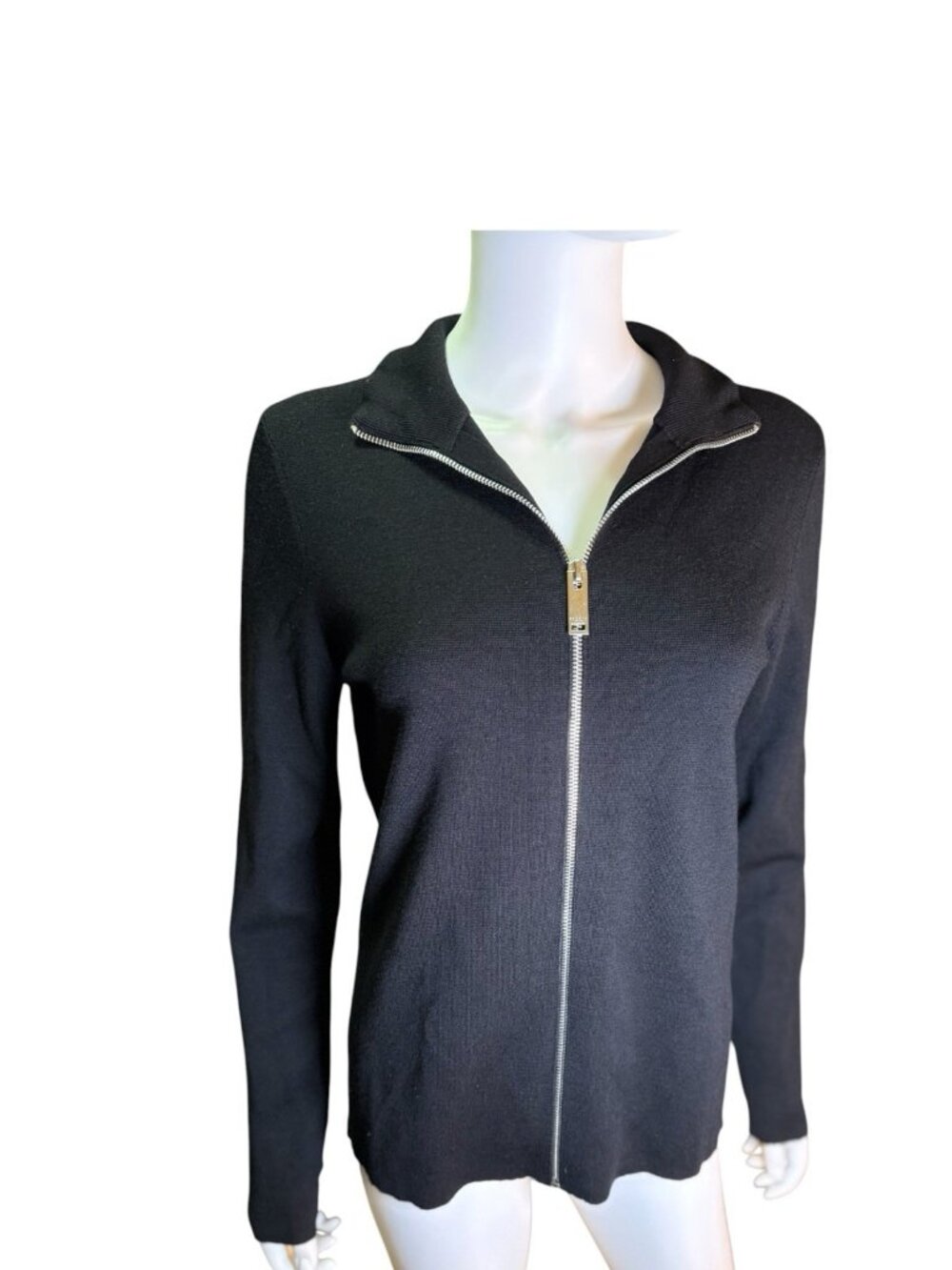 Sandro Paris Cardigan Wool Full Zip Knitted Sweater Black Womens  Fall XS  EUC